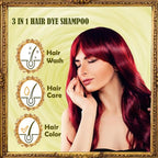 Herbal Burgundy Hair Dye Shampoo - Instant 3-in-1 Gray Coverage for Women & Men, 16.90 Fl OZ (Dark Wine Red)
