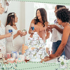 60 Sets 360 Pcs Lip Balm Soap Keychain Favors Eucalyptus Greenery Baby Shower Favors with Organza Bag Gift Card Faux Eucalyptus Greenery for Baby Shower Gift Gender Reveal Guest Prize