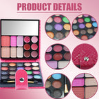 All-in-one Holiday Makeup Gift Set | Full Makeup Kit for Women Essential Starter Bundle Include 20 Highly Pigmented Shimmer Eyeshadow Palette,3 Blush,3 Face Powder, 6 Lipgloss, Brush