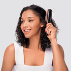 Diane 9-Row Professional Styling Brush, Nylon Pins for Thick or Curly Hair, Use with Wet Hair and Distributing Conditioner, Blowdrying, Black & Red, 1 Count (Pack of 2)