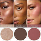 FOCALLURE Blush and Highlighter Palette,3 in 1 Contour Palette,Cruelty-Free Matte Bronzer Powder,Shimmer Illuminator Highlighters for a Glowing Look,#11