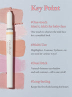 CORALHAZE Idol AEGYO-SAL Maker 01 Champagne Beige, 2-in-1 Under-Eye Highlighter and Contour Liner for Bright, Voluminous Eyes, Long-Lasting, Smudge-Proof Shimmer Stick with Natural Glow, Korean Beauty