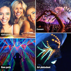 BOBISUKA UV Shimmer Glow Liquid Eyeliner Set, 7 Colors Glitter Neon Colored Eyeliners Pen, Colorful Waterproof Pigmented Graphic Liners, Metallic Eye Makeup Kit for Rave Accessories Party