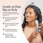 Kitsch Satin Heatless Hair Curler Set - Heatless Curls Overnight, Hair Rollers for Soft Curls & Frizz-Free Styling, No Heat Curlers To Sleep in, Curling Rod Headband with 2 Scrunchies - Marble