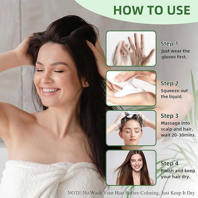 Hair Dye Shampoo 3 in 1 for Gray Hair Coverage, Argan nut Natural Shampoo Hair Dye for Women & Men/Ammonia-Free 500ml(Coffee)