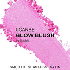 UCANBE Baked Blush for Cheek, Glow Blushing Palette - Seamless Silky Blendable Powder Blush Makeup Palette, Delivering Long Last Natural Ruddy Complexion, 04 Bubble