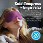 Cooling Gel 3D Sleep Eye Mask-Weighted Blackout Sleep Mask & Cold Compress for Dark Circles, Dry Eyes, and Puffiness - Comfortable, Eyelash-Friendly, Reusable for Relaxing Sleep-Purple