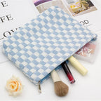 Pazimiik knit checkered makeup bag
