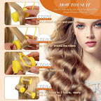 Geyoga 18 Pieces Sponge Hair Rollers Large Soft Foam Hair Styling Curlers Large Size Hairdressing Curlers for Women(1.4 x 2.6 Inches,Yellow)