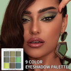 Erinde 9 Colors Eyeshadow Palette, Matte Shimmer Glitter Eye Shadow Palette Makeup, Highly Pigmented Long Lasting Waterproof, Natural Neutral Nude Eyeshadow Make Up Pallet, Yellow Green