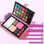 All in One Makeup Kit for Women Full Kit - 24 Eyeshadow, 4 Lipsticks, 1 Blushers, 1 Powder, 2 Eyebrow Powder, 1 Mirror, 1 Double Ended Brush, Makeup Gift Set for Teen Girls, Beginner and Professional
