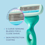 Schick Hydro Silk Ultra Sensitive Razor for Women | Womens Razor for Sensitive Skin, 5 Blade Razors for Women, Womens Razors for Shaving, Includes 1 Handle & 5 Refills