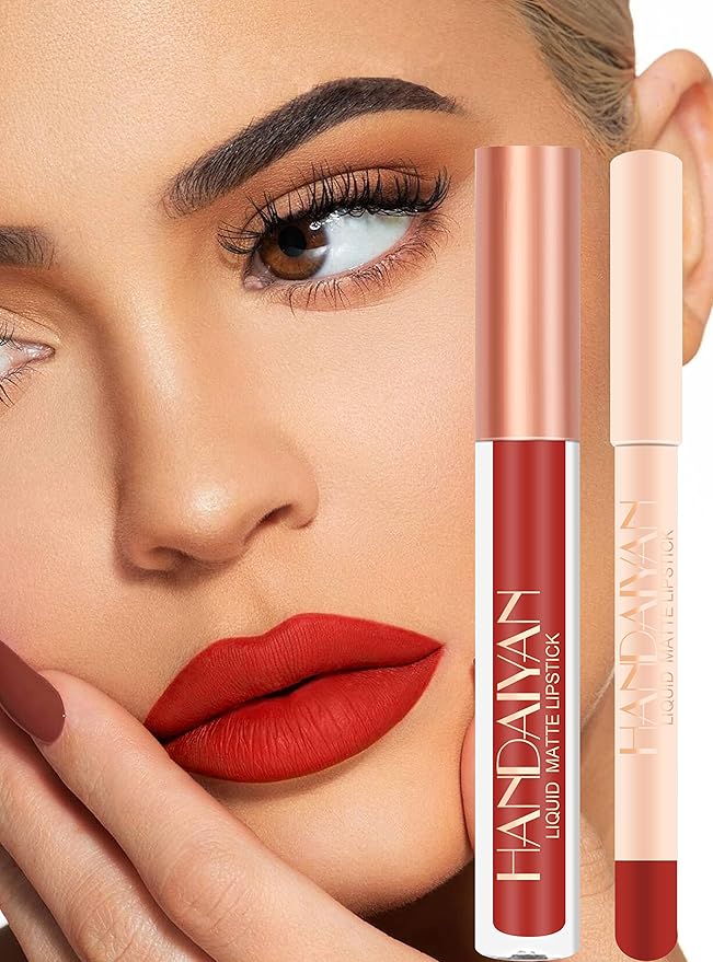 Lip Liner and Liquid Matte Lipstick Set, 12 Longwear