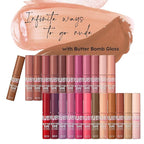 Ruby Kisses Lip Gloss Butter Bomb Gloss Non-Sticky Lip Gloss Vitamin E Natural Nude Lip Makeup - 7.8mL (0.26 US fl.oz) (Naked)