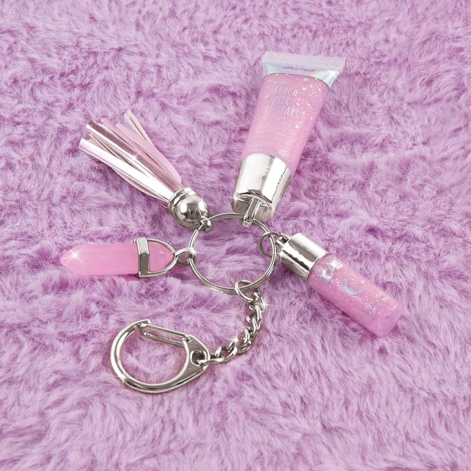 3C4G Celestial Keychain Lip Gloss, Berry Flavor, Lovely Lavender Tint with a Shimmery Finish, for Ages 8 and up by Make It Real