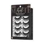 KISS Lash Couture Matte Black Faux Mink Eyelashes Multipack, Matte Cheviot, Black, Natural Looking, Cruelty-Free & Vegan, Holds Curl, Comfortable, Seamless, Knot-Free Band | 4 Pairs