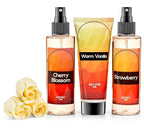 Fine Fragrance Body Mist & Body Splash Gift Set – Luxury Self-Care Combo for Women and Girls (Cherry Blossom, Strawberry, Warm Vanilla, Rose Soap) Mother’s Day Gift for Mom