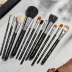 Sigma Beauty Essential Makeup Brushes Set – Professional Grade Makeup Brush Set with Premium Fibers and Sleek, Durable Handles for Face & Eyes, Includes 12 CK001 Black Makeup Brushes