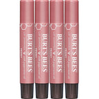 Burt's Bees Shimmer Lip Tint Set, Tinted Lip Balm Stick, Moisturizing for All Day Hydration with Natural Origin Glowy Pigmented Finish & Buildable Color, Peony (4-Pack)