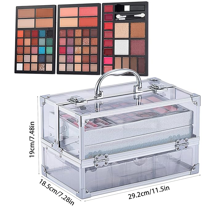 74 Colors Makeup Kit All-in-one Makeup Set, Cosmetic-Gift for Women -Include Makeup Brush Set, Eyeshadow Palette, Brow Powder, Eyebrow Pencil, Lip brush -(Multicolor 102)