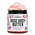 Rose Body Butter for Dry Skin with Whipped Shea Butter and Pure Essential Oil | Ultra Hydrating Rose Lotion for Women | All Natural Moisturizer with No Synthetic Fragrances