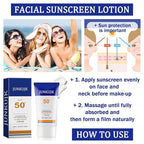 Face Sunscreen SPF 50+ PA+++,No Sticky Tinted Sunscreen for Face,Lightweight Long Lasting Travel Size Sunscreen Cream,Waterproof Face Moisturizer Hydrating Facial Sunscreen Lotion for Women Men