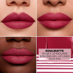 Morphe Soulmatte Velvet Lip Mousse Matte Lipstick - Air-Whipped, Soft Matte Lip Makeup with Vitamin E to Hydrate, Soften and Smooth Lips - Bella (0.128 Oz)