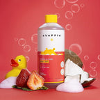 Alaffia Babies and Kids Bubble Bath, Gentle Bath Essentials for Delicate Skin, Plant-Based Formula, Paraben & Sulfate-Free, Vegan, with Long-Lasting Bubbles, Coconut Strawberry, 2 Pack - 16 Fl Oz Ea