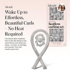 Kitsch Satin Heatless Curling Set – Heatless Hair Curler for Women, Hair Curler to Sleep In - with 2 Satin Scrunchies for Overnight Curls – No Heat Damage Styling with Heatless Curler - Silver