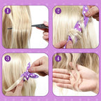 Bememo 40 Pieces Soft Curlers Hair Rollers Pillow Rollers for Hair Satin Sponge Curlers to Sleep in Overnight Heatless No Heat for Long Short Foam Rag Large Styling Tools(Purple)