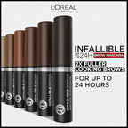 L'Oreal Paris Infallible Volumizing 24H Wear Brow Mascara, Long Lasting Eyebrow Makeup for 2X Fuller Eyebrows, 8.0 Light Blonde, 0.13 Fl Oz