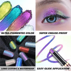 CHARMACY Duochrome Long Stay Eyeshadow Stick, Creamy Eye Shadow Stick, Multicolor-Shifting Glitter Eyeshadow, Waterproof & Smudge-Proof, High Pigmented, Built-in Smudger #06
