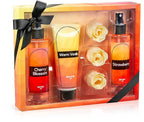 Fine Fragrance Body Mist & Body Splash Gift Set – Luxury Self-Care Combo for Women and Girls (Cherry Blossom, Strawberry, Warm Vanilla, Rose Soap) Mother’s Day Gift for Mom