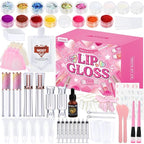 JCOOS Lip Gloss Making Kit, Lip Gloss Set for Teens Lip Kit Fun DIY Lipgloss Making Kit, Diy Lip Balm Kit Make Your Own Lip Gloss Making Kit, Moisturizing Lip Balm Base, Natural Beeswax, Lip Balm
