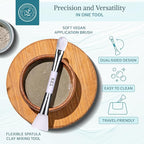 Bare Essentials Living Clay Face Mask Brush (2 Pack, White) Dual Soft Silicone Face Mask Applicator Brush Tool, Great Facial Essentials, Moisturizer Applicator & Skincare Brush for Facials