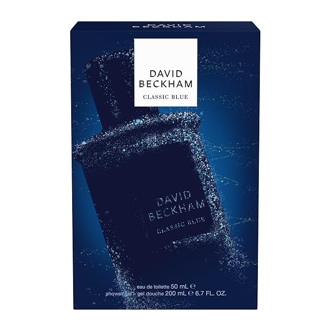 David Beckham Classic Blue 2 Piece Gift Set, Notes of Grapefruit, Cashmere Wood, and Musk, Men's Fragrance, Long Lasting, Everyday Fragrance