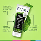 St. Ives Blackhead Clearing Face Scrub, Clears Blackheads & Unclogs Pores, Green Tea & Bamboo, Salicylic Acid Acne Treatment Facial Scrub, Moderate Exfoliator with Natural Exfoliants 6 oz, 6 Pack