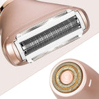 Electric Razor for Women - Painless 2-in-1 Women Shaver Hair Remover for Face, Legs and Underarm, Portable Waterproof Bikini Trimmer Wet and Dry Cordless Lady Hair Removal - Micro USB Recharge