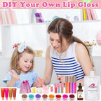 BRIPATI DIY Lip Gloss Making Kit, 46PCS DIY Lip Gloss Kit to Make Your Own Lip Gloss, Moisturizing Lip Glaze Handmade Set, Beginner Lip Gloss Kit, Lip Gloss Making Supplies Set for Women Girls