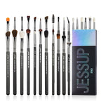 Jessup Eye Makeup Brushes Set Professonal 28pcs Premium Synthetic Eyeshadow Brush Eyeliner Brush Eyebrow Brush Blending Brush for Makeup Black T341