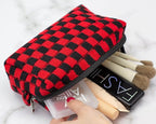 Pazimiik checkered makeup bag for