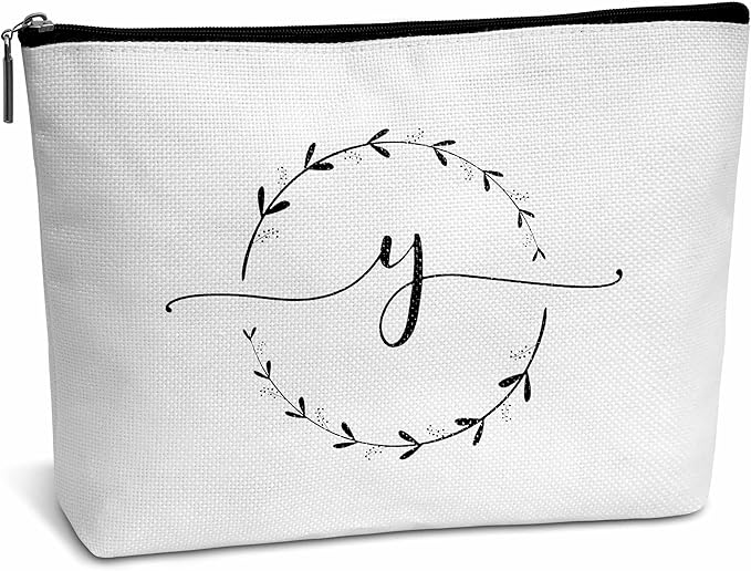 Monogram makeup bag letter toiletry