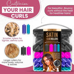 My Beauty Spot Heatless Rollers - Satin Hair Rollers - Overnight Hair Curlers, 48Pcs Overnight Foam Curlers, No Clips, Assorted Sizes & Colors, with Storage Case
