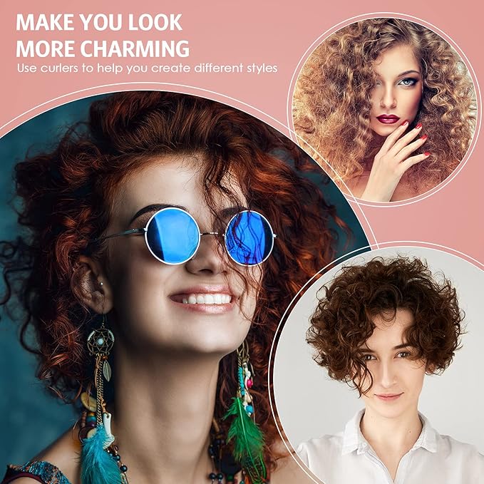 Syhood 30 Pcs 7'' Flexible Curling Rods Twist Foam Hair Rollers Soft Foam No Heat Hair Rods Rollers and 1 Steel Pintail Comb Rat Tail Comb for Women Long Short Hair(Red,7 x 0.3 Inch)