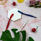 Dermaplane Razor, Eyebrow Razor & Peach Fuzz Remover, Micro-Pitch Facial Razors for Men & Women, Dermaplaning tool for Sensitive Skin Exfoliation with Protective Cover, Red, White, Blue (3-pack)