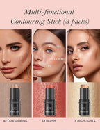 3 Colors Multi-Function Stick Set 3D Face Highlight (3 In1)