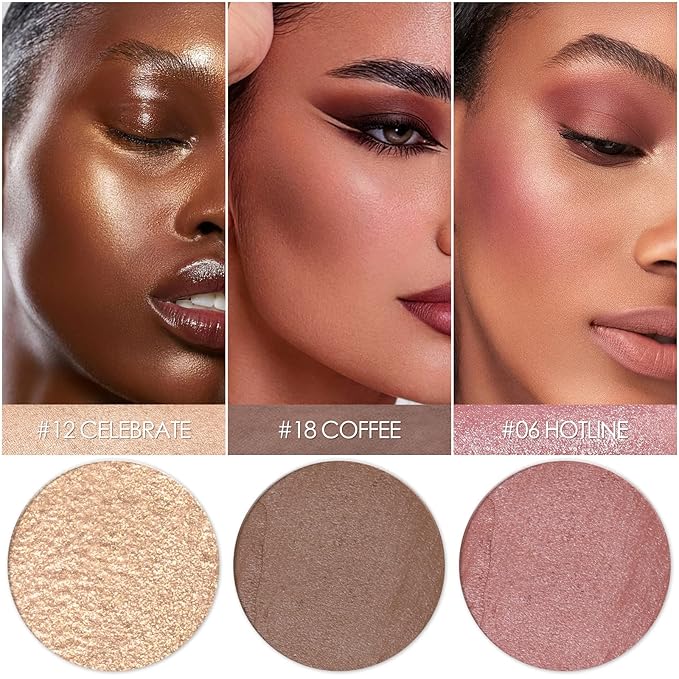 3 Pcs MEDIUM-DEEP Contour Stick Set,Cream Blush & Highlighter Bronzer Pen,Long Lasting & Smooth Natural Face Contouring Illuminator,Professional Makeup Kit for All Skin