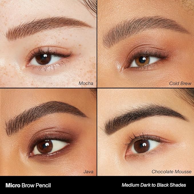 Morphe Micro Dual Eyebrow Pencil - Dual-Ended Brow Pencil Featuring a Retractable, Ultra-Precise, Pointed Tip - Richly Pigmented, Smooth-Gliding, Long-Lasting Wax Formula - Chocolate Mousse (0.003 oz)