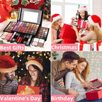 All In One Professional Makeup Kit Include Eyeshadow Palette Blushes Compact Bronzing Highlighter Powder Glitter Lipliner Eyeliner Pencil Brushes with Mirror Make Up Set Christmas Gifts For Women Girl