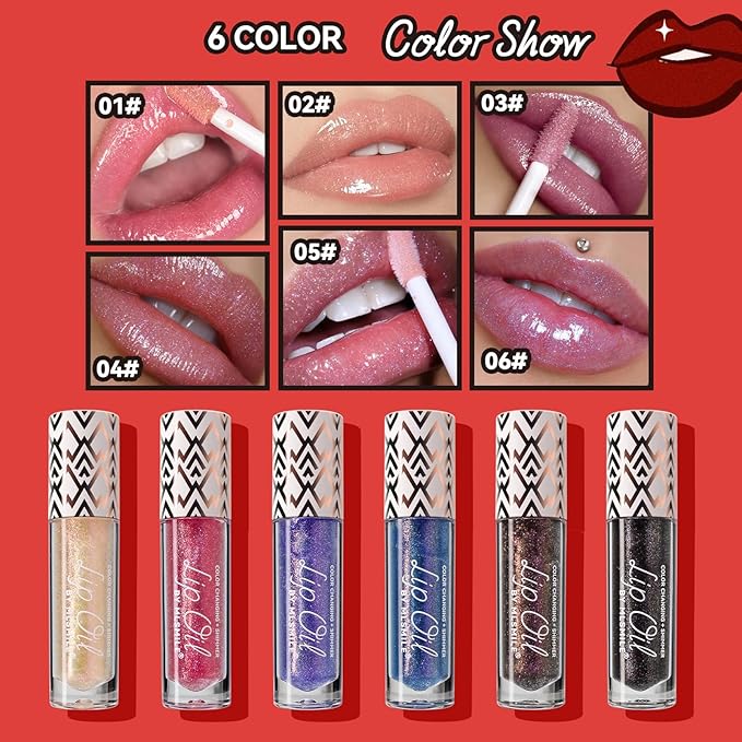 Boss Up Color Changing Lip Oil, Shimmering Temperature Lip
